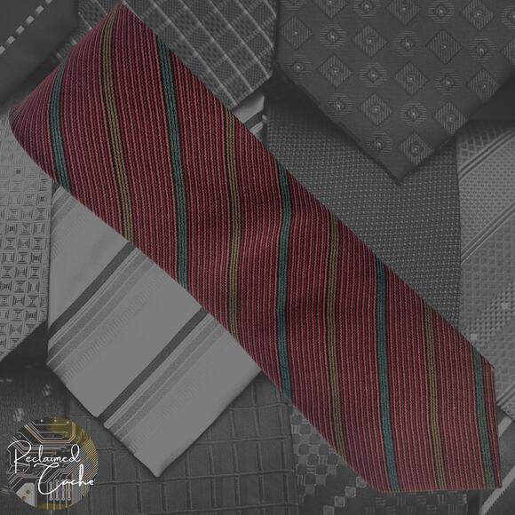 Red Diagonal Striped Tie - Picture 1 of 7